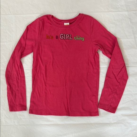 Gymboree Red Long Sleeve Tee - It's a Girl Thing - Picture 1 of 7
